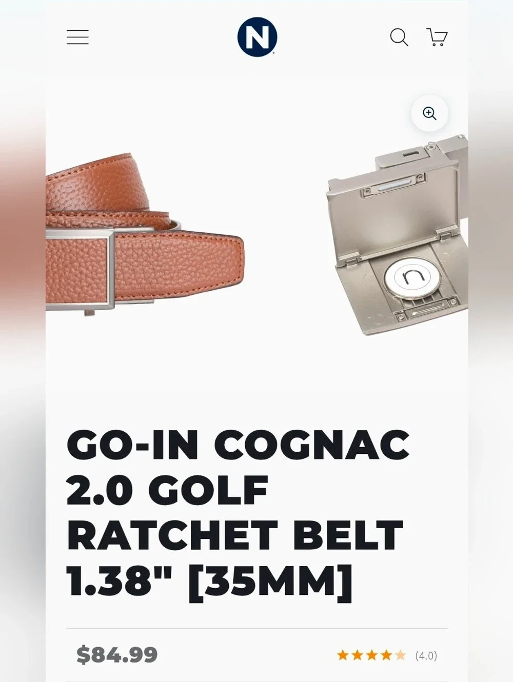 Nexbelt Cognac 2.0 Golf Ratchet Belt 1.38